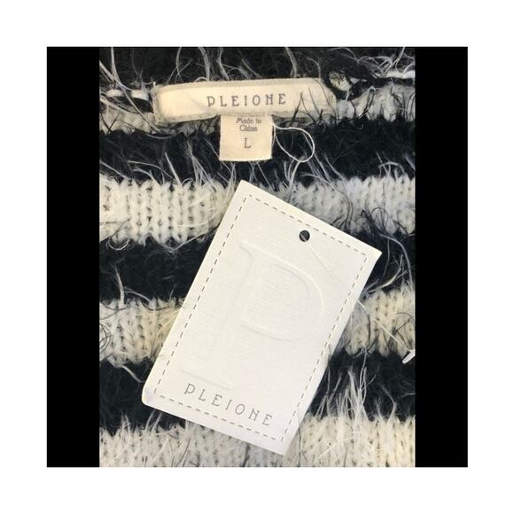 Anthropologie Pleione NWT Striped Eyelash Open Front Cardigan Sweater Size Large - Picture 13 of 16